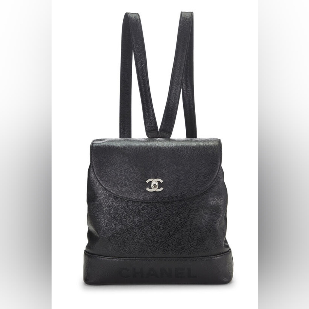 ❌️SOLD❌️⚜️Vintage ⚜️Chanel Black Caviar 'CC' Backpack - Picture 1 of 16